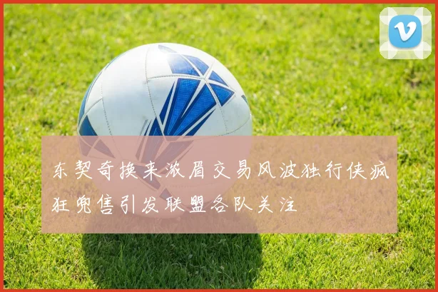 东契奇换来浓眉交易风波独行侠疯狂兜售引发联盟各队关注